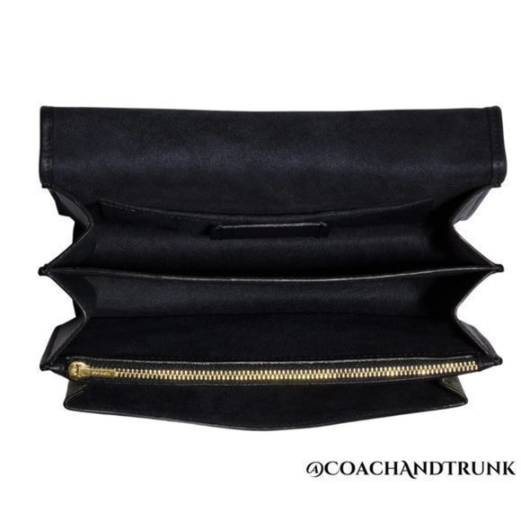 COACH Navy Leather Embroidered Dreamy Floral Klare Gold Accents & Strap NWT - Picture 4 of 12